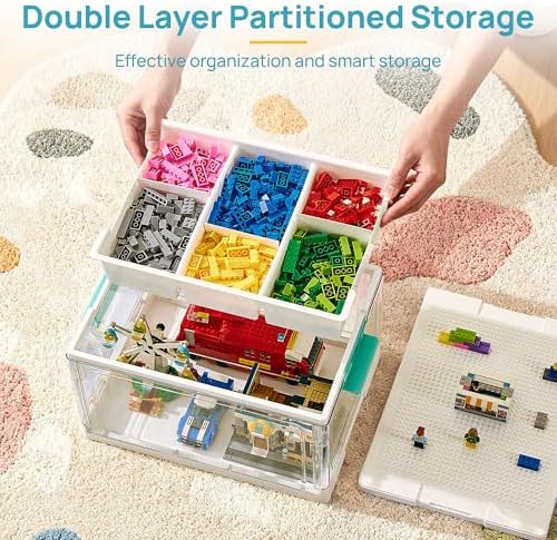Vtopmart 24 QT Clear Plastic Storage Box with Building Baseplate Lid,2 Pack - Image 3