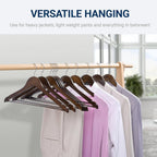 Amber Home 20 Pack Retro Wooden Coat Hangers, Wood Suit Hangers - Image 6
