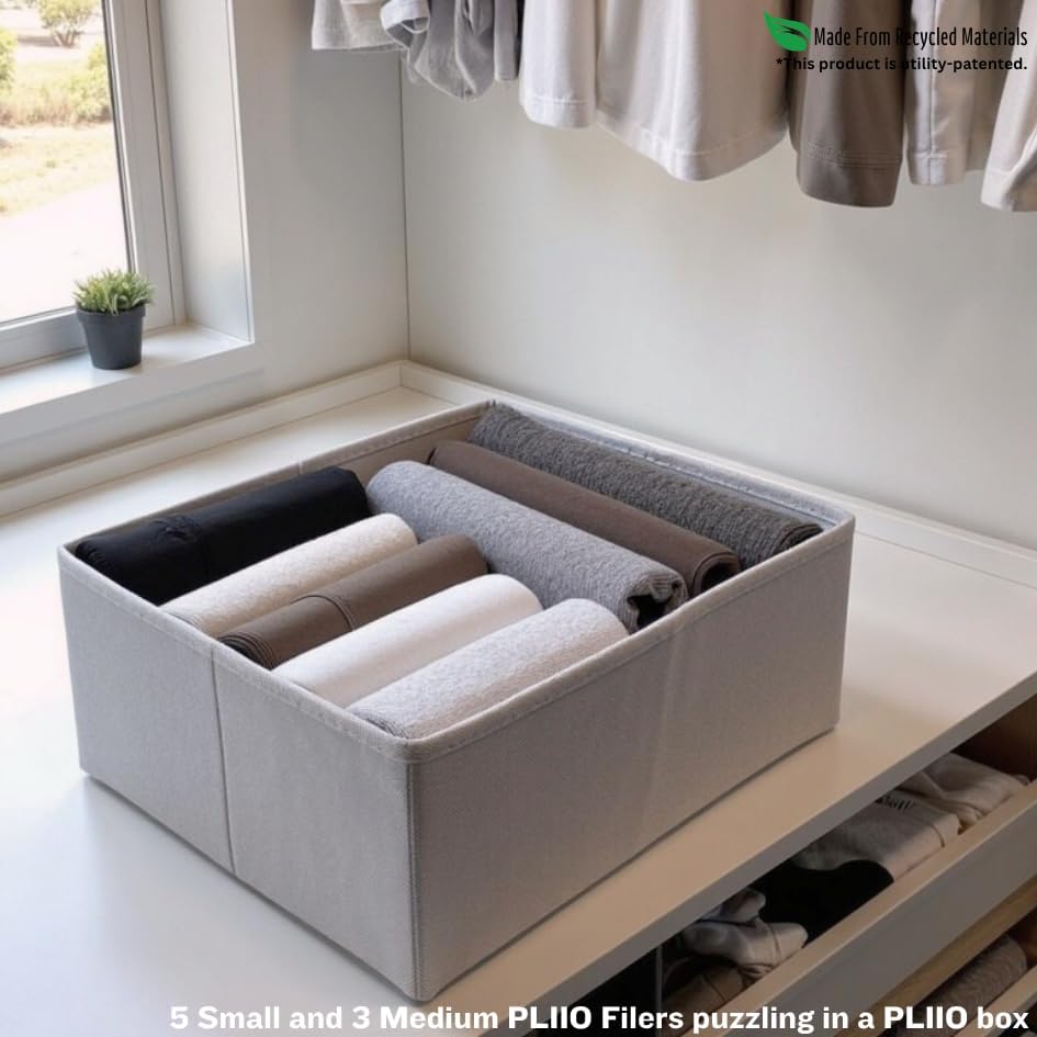 6 Pcs PLIIO Foldable Drawer Organizer, Closet Dresser Drawer Divider, Clothes Storage Box, Storage Bins, Wrinkle-Free Storage Solution for Home and Travel, Wardrobe Organizer and Clothes Folder - Image 4