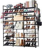 Mavivegue 10 Tiers Shoe Rack Tall Shoe Organizer Shoe Storage 55-65 Pairs Vertical Shoe Shelf Large Shoe Rack Organizer Stackable Shoe Racks for Entryway, Closet, Garage, Bedroom,Cloakroom -Black by Mavivegue