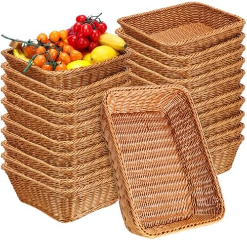 Eccliy 20 Pack Wicker Bread Baskets Woven Serving Basket, 15.8 Inch by Eccliy