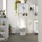 SONGMICS Bamboo Over The Toilet Storage Cabinet, Adjustable Inside Shelf - Image 2