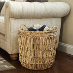 Household Essentials Brown Tall Round Wicker Storage Basket 19'' x 25'' - Image 4