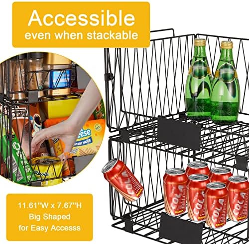2 PACK XXL Stackable Wire Baskets for Pantry Organization and Storage - Image 4