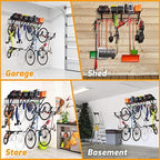 PLKOW Garage Wall Shelving 1 Pack Includes 2 Bike Hooks, Wall Shelves Garage Organizer with Vertical Bike Hanger, Powder Coated Steel (1 Pack) - Image 5