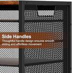 TQVAI 27 Compartments Desktop Literature Organizer, Metal Frame Paper Sorter with Handles, Heavy Duty Mailbox for Classroom and Office, Wood File Organizer for Document, Bill, Magazine, Antique Brown - Image 4