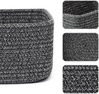 MiniArk Small Storage Baskets for Organizing | Closet Organizer Bins | Shelf Toy Basket | Woven Rope Baskets | Cube Decorative Box | Shallow Basket | 11.5x7.5x4.7” | 4 Packs Dark Gray - Image 2