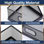 3 Pcs Stackable Letter Tray Metal Paper Tray Desk Organizer, Black - Image 3