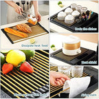 Berglander Gold Dish Drying Rack Over The Sink, L17.5*W 15" Rollable Tianium Golden Plating Stainless Steel Dish Rack with Removable Storage Basket, Perfect for Kitchen Sink - Image 4