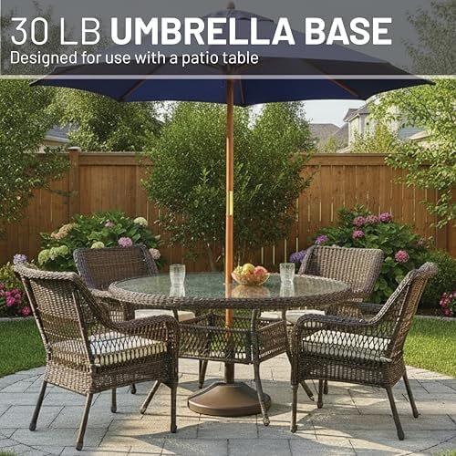 US Weight Fillable Outdoor Umbrella Base - Use with Patio Table - Bronze - Image 2