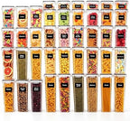 42 PCS Airtight Food Storage Containers with Lids, Plastic Kitchen and Organization Canisters for Cereal, Dry Food, Flour and Sugar, BPA-Free, PVC-Free, Includes Labels & Marker by Asnews