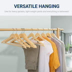 Amber Home 20 Pack Natural Wooden Coat Hangers, Wood Suit Hangers - Image 6