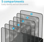 LEKETREE File Organizer for Desk, File Folder Organizer with 5-Section Vertical Rack, Suitable for Home Office Document Organization and Storage(Black 2-Pack) - Image 4