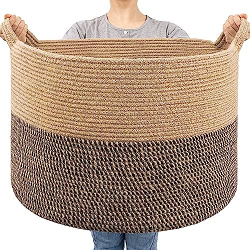 Goodpick Large Wicker Basket for Blankets, Baby Toy Storage Basket, 85L by Goodpick