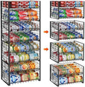 JKsmart 2-Tier Stackable Rack Organizer for Pantry, Adjustable Dispenser Holds Up to 120 Cans, Storage Holder for Various Ounces of Canned Drinks, Black, 4 Pack by JKsmart