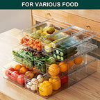LALASTAR 2 Pack Fridge Organizer with Pull-out Drawer, Stackable Freezer Organizer Bin, Pantry Organization and Storage, BPA Free, 3.17QT - Image 3