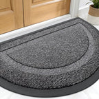 OLANLY Half Circle Front Door Mat Outside 33x21 All-Season Rubber Doormat by OLANLY