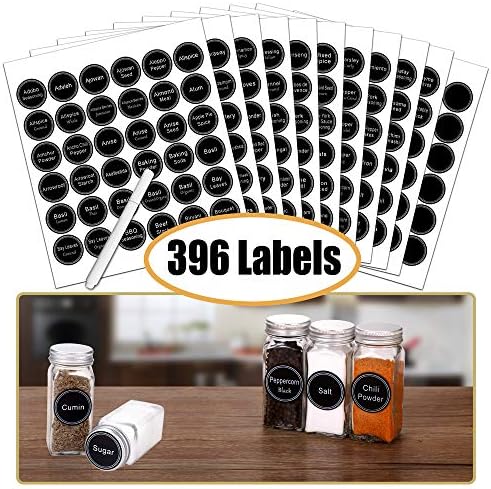 SWOMMOLY Spice Rack Organizer with 32 Glass Spice Jars and 396 Spice Labels - Image 3