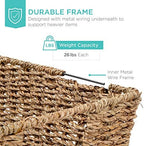 Best Choice Products Rustic Set Of 4 Multipurpose Stackable Seagrass Storage Basket, Handwoven Laundry Organizer Totes for Bedroom and Living Room, Shelves, Pantry w/Insert Handles - Natural - Image 5