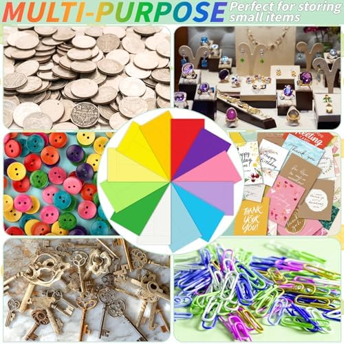 1000 Pcs Money Envelopes for Cash 3.5x6.5in 12 Color Colored Coin Envelopes Small Cash Envelopes with Gummed Flaps for Money Saving Challenge Small Item Organizer Coins Tickets Tips Parts Seed Storage - Image 4