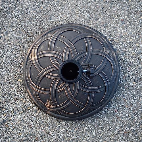 Oakland Living Antique Bronze 33 lb Round Plastic and Concrete Patio Umbrella Stand Base - Image 2