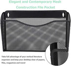 EASEPRES 6 Single Pocket Mesh Hanging File Organizer, Vertical Wall Mounted Magazine File Holder, Mount Basket Mail Paper Document Folder Organizing for Office, Home and School, Black - Image 3