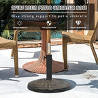 Tangkula 27 lbs Round Resin Patio Umbrella Base, Heavy-Duty Outdoor Umbrella Stand W/Adjustable Knob, All-Weather Resistance, Rattan Design, Suitable for Poolside, Yard, Street, Easy Assembly - Image 4