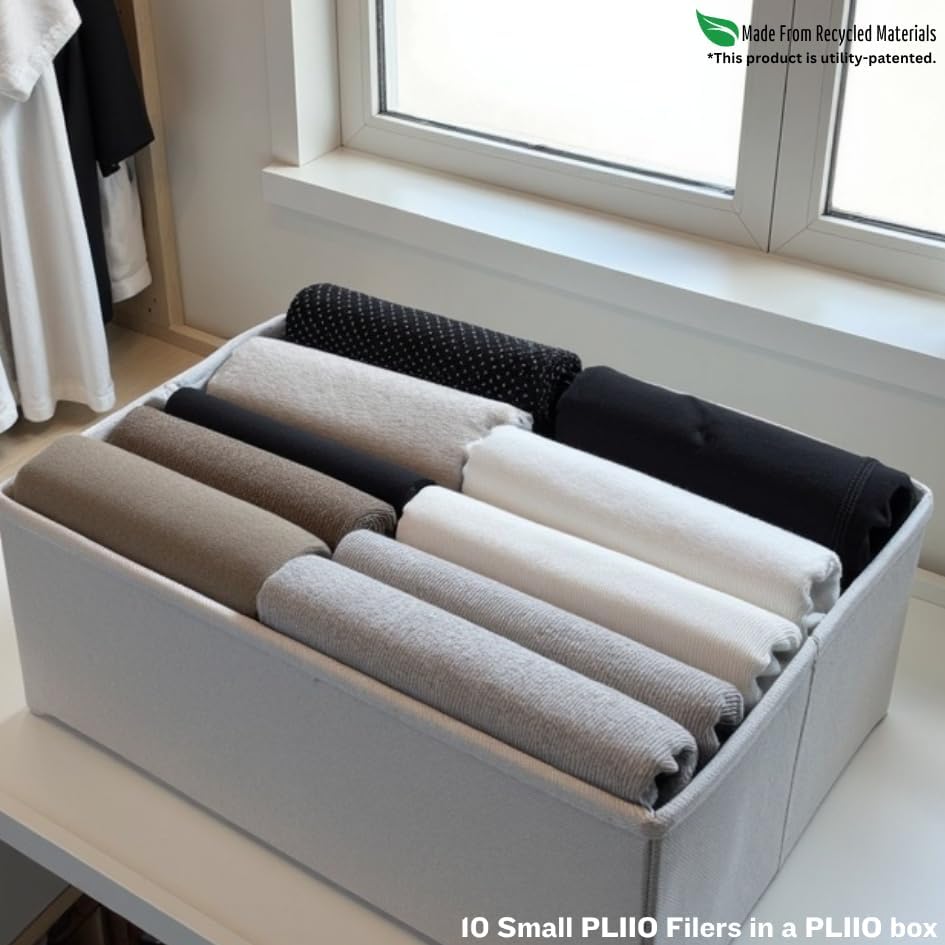 6 Pcs PLIIO Foldable Drawer Organizer, Closet Dresser Drawer Divider, Clothes Storage Box, Storage Bins, Wrinkle-Free Storage Solution for Home and Travel, Wardrobe Organizer and Clothes Folder - Image 6