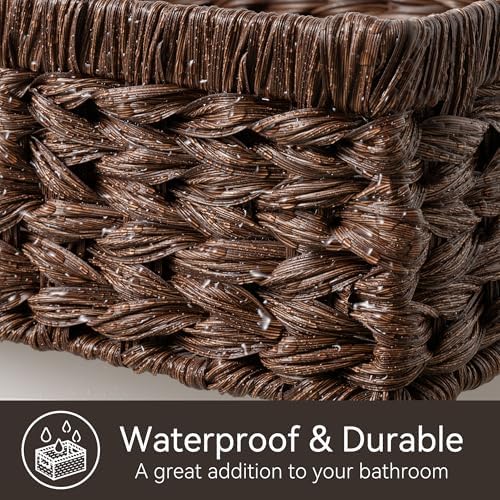 GRANNY SAYS Wicker Storage Baskets for Shelves, Dark Brown Baskets, 1-Pack - Image 5