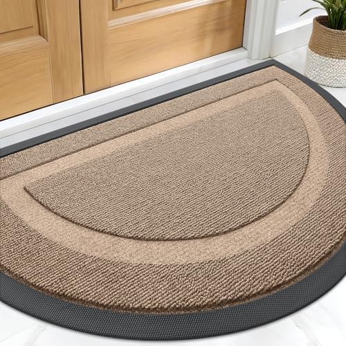 OLANLY Half Circle Front Door Mat Outside 71x47 All-Season Rubber Doormat by OLANLY