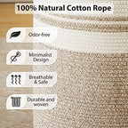 Fiona's magic Woven Laundry Hamper, 72L Tall Blanket Storage-Brown&White - Image 4
