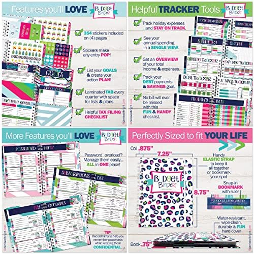 Budget Binder with 1,126 Stickers – Undated Monthly Budget Planner & Financial Workbook – Bill Organizer, Debt & Savings Tracker, Expense Log Book for Women, Household & Small Business - Image 5