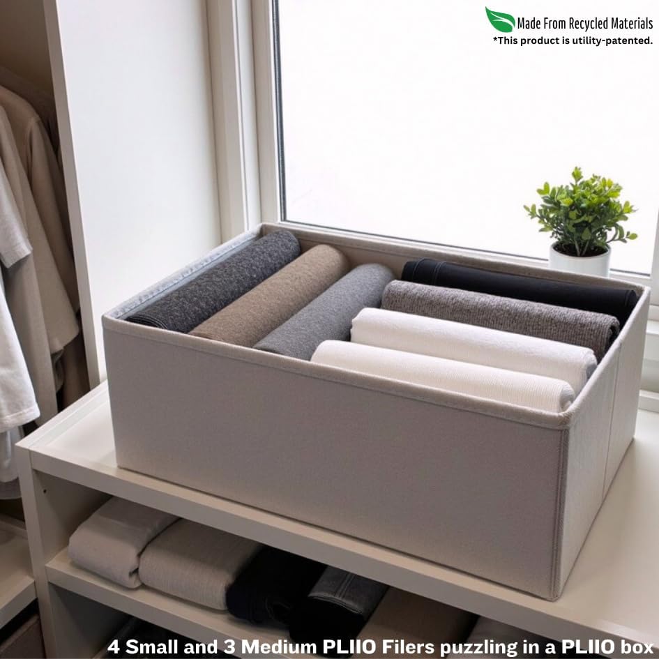 6 Pcs PLIIO Foldable Drawer Organizer, Closet Dresser Drawer Divider, Clothes Storage Box, Storage Bins, Wrinkle-Free Storage Solution for Home and Travel, Wardrobe Organizer and Clothes Folder - Image 7
