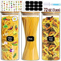 BGraceyy Glass Jars with Bamboo Lids, 72oz 3Pcs Kitchen Glass Containers with Bamboo Lids, Airtight Glass Pantry Storage Containers with Lids for Spaghetti, Pasta, Rice, Nuts, Flour, Bean, Dry Foods by BGraceyyMoments
