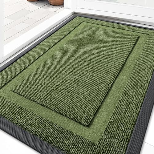OLANLY Front Door Mat Outside 33x21, All-Season Heavy-Duty Rubber Doormat by OLANLY