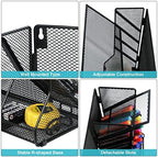 Jakyitvi Adjustable 5 Tiers Wall File Organizer Metal Hanging Holder Black - Image 2
