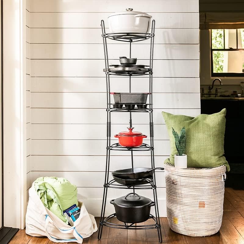 Lodge Cookware Storage Tower 6-Tier Storage Rack, Matte Black - Image 2