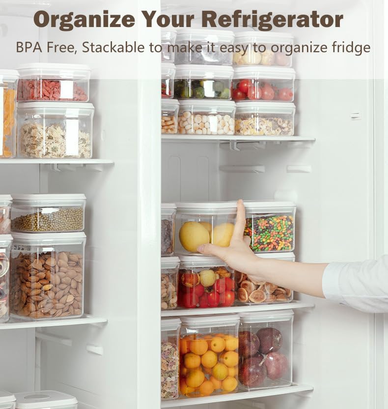 Melovom Pop Food Storage Containers Airtight Food Storage Containers Set with Lids Kitchen Pantry Organization and Storage, Stackable, BPA Free, 3 x 1.2Qt - Image 5