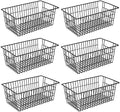 15.2" Metal Wire Baskets for Organizing 6 Pack, Household Pantry Storage Freezer Organizer Bins with Handles, Freezer Baskets for Upright Freezer, Refrigerators, Kitchen Cabinets, Black by GEDLIRE