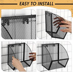 4 Pack Grid Wall Baskets Metal Wire Storage Basket Hanging Wall Mount Bins - Image 4