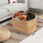 TeoKJ Storage Basket 3 Pack for Organizing, Rope Cotton Baskets for Toy, Clothes, Blankets, Decorative Basket for Living Room, Nursery, Bathroom, Jute - Image 5