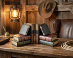 Bellaa Classic Wooden Book Bookends Library Hidden Drawers Vintage Cool Creative Unique Decorative Books Support Shelves Desk Organizer - Image 2