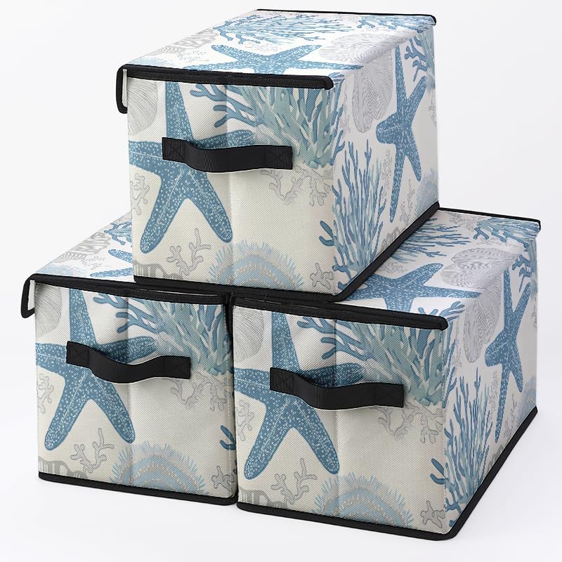 Stackable Clothes Storage Bins with Lids 3 Pack by BestSellers
