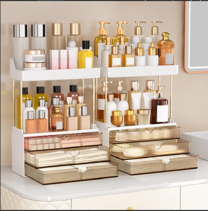 caktraie 2 Sets 5 Tier Acrylic Makeup & Bathroom Vanity Organizer by shoeboxesanddeskorganizers