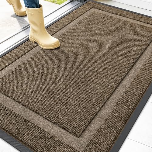 OLANLY Front Door Mat Outside 47x32, All-Season Heavy-Duty Rubber Doormat by OLANLY