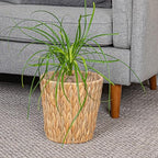 Household Essentials Handwoven Round Water Hyacinth Waste Basket with Plastic Liner, Natural - Image 6