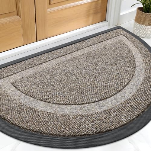 OLANLY Half Circle Front Door Mat Outside 59x34 All-Season Rubber Doormat by OLANLY