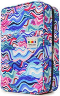 YOUSHARES Big Capacity Colored Pencil Case - 300 Slots large Pen Case Organizer with Multilayer Holder for Prismacolor Colored Pencils & Gel Pen (Wavy Blue) by YOUSHARES