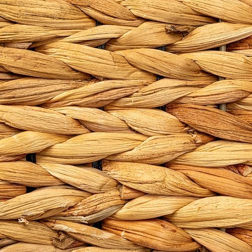 Household Essentials Wicker Stair Basket with Handles, Handwoven Water Hyacinth, Sits on Two Stairs, Lightweight, Natural - Image 4