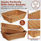 Eccliy 6 Pack Wicker Bread Baskets Woven Serving Basket, 15.8 Inch - Image 3